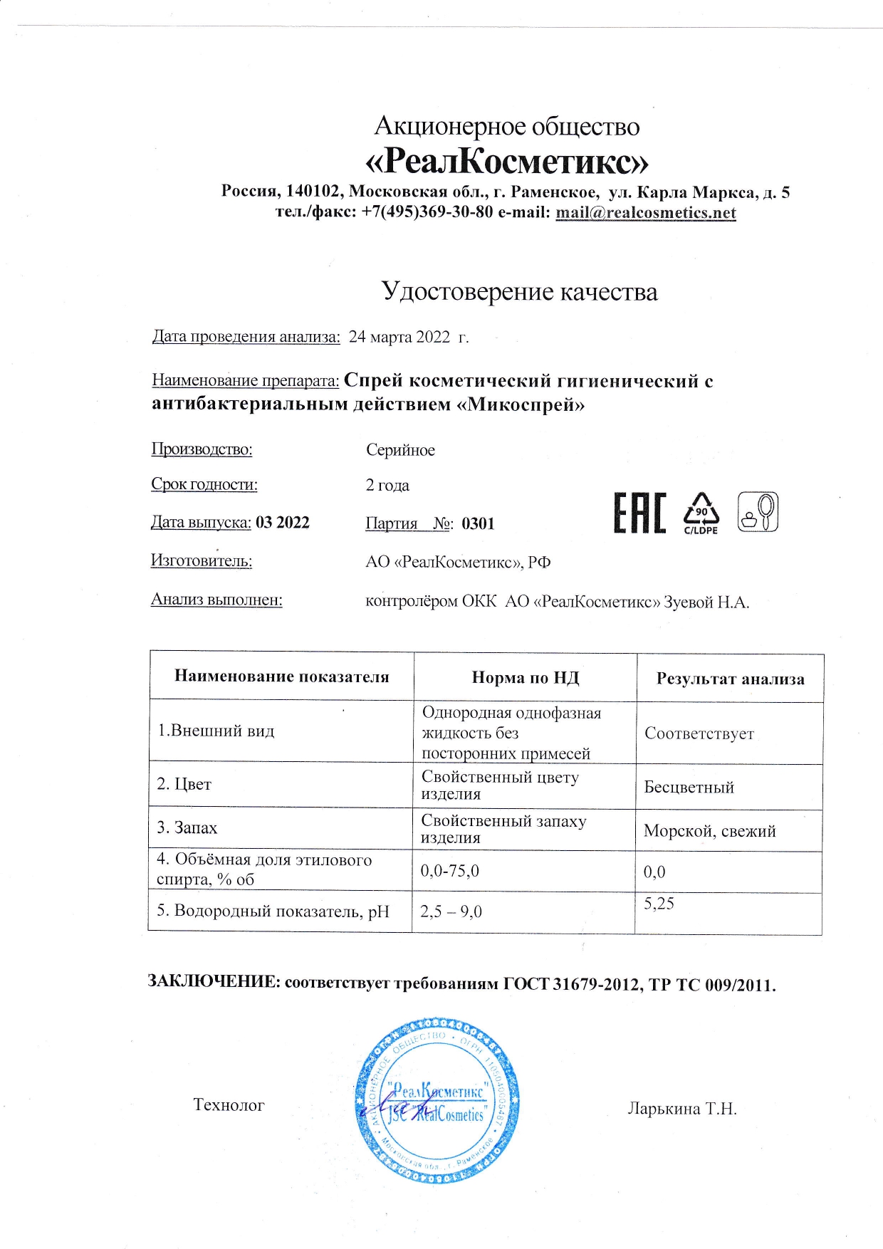 Паспорт №0320220301